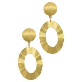 Drop Hammered Dangle Earrings gold