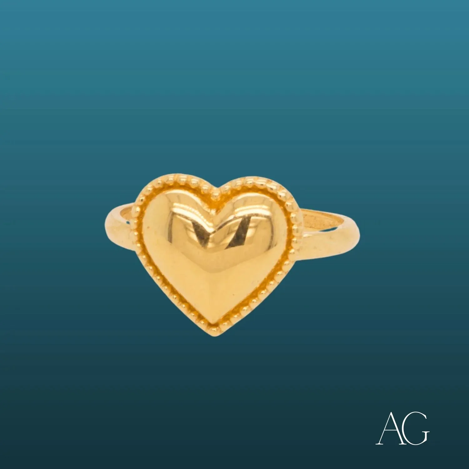 Embrace Timeless Love: The 18k Heart Ring