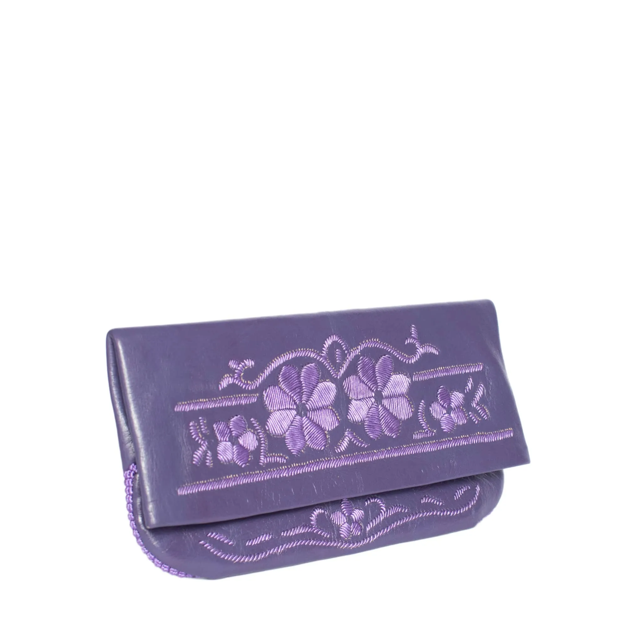 Floral Evening Clutch Bag in Purple