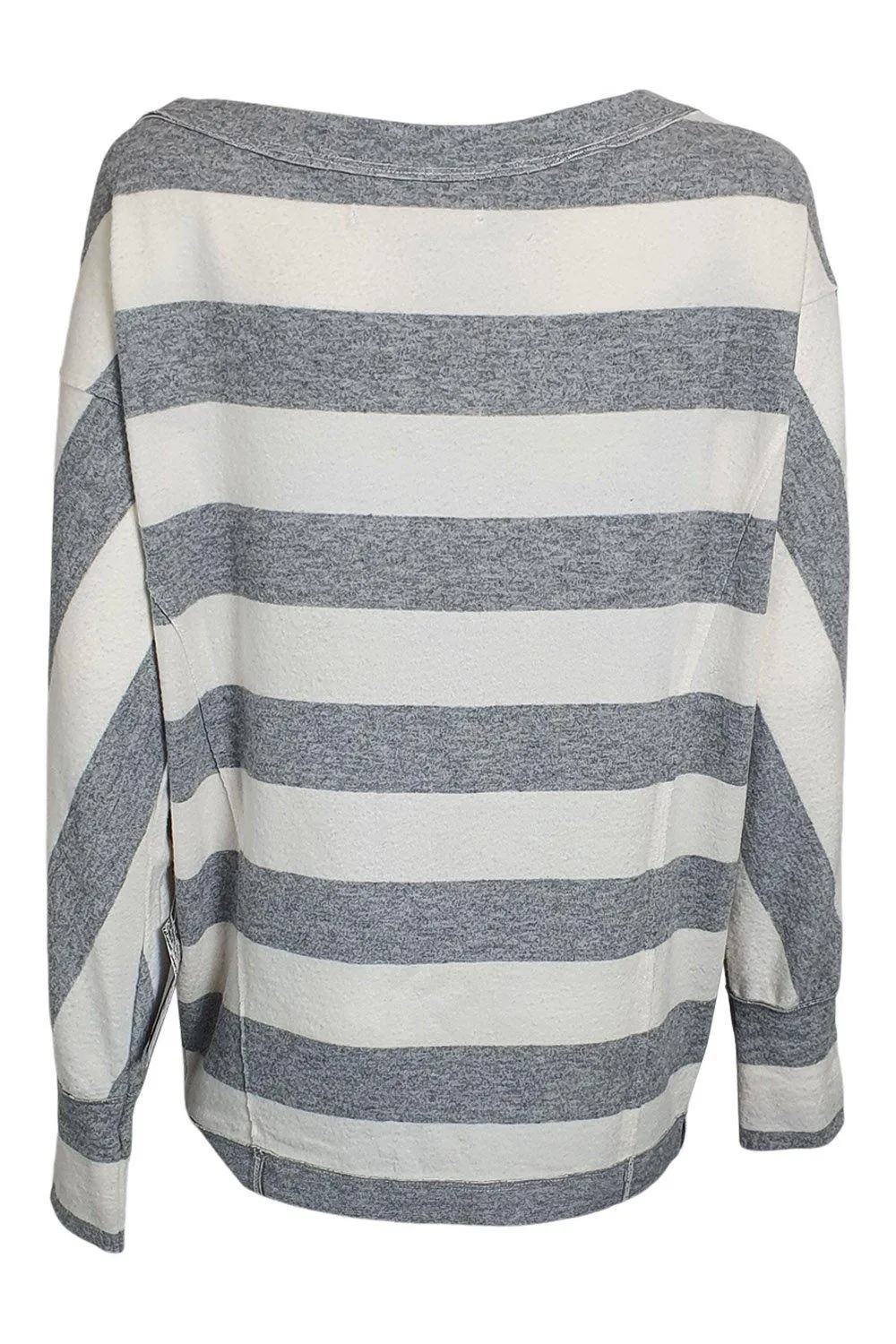 FREE PEOPLE Cali Grey White Striped Long Sleeved Jumper (XS)