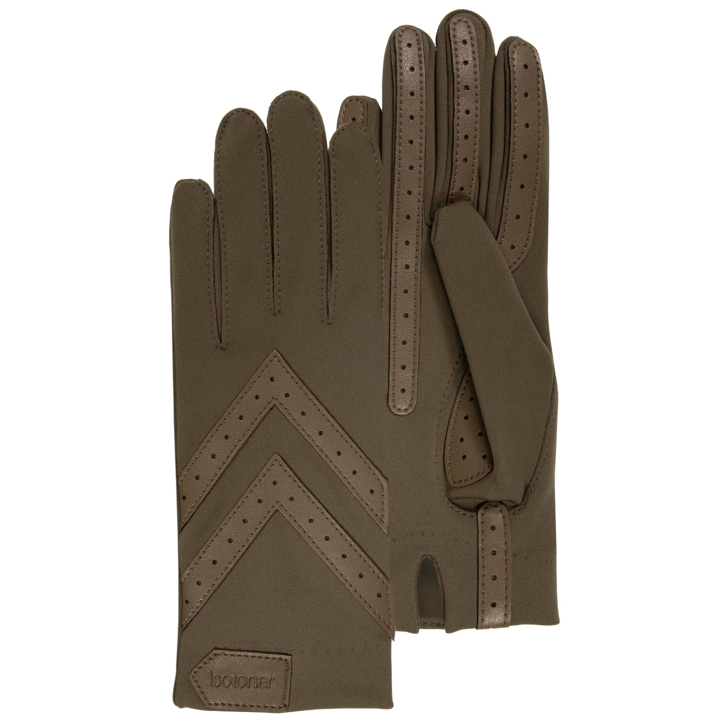 Gants Femme tissu extensible recyclé Olive