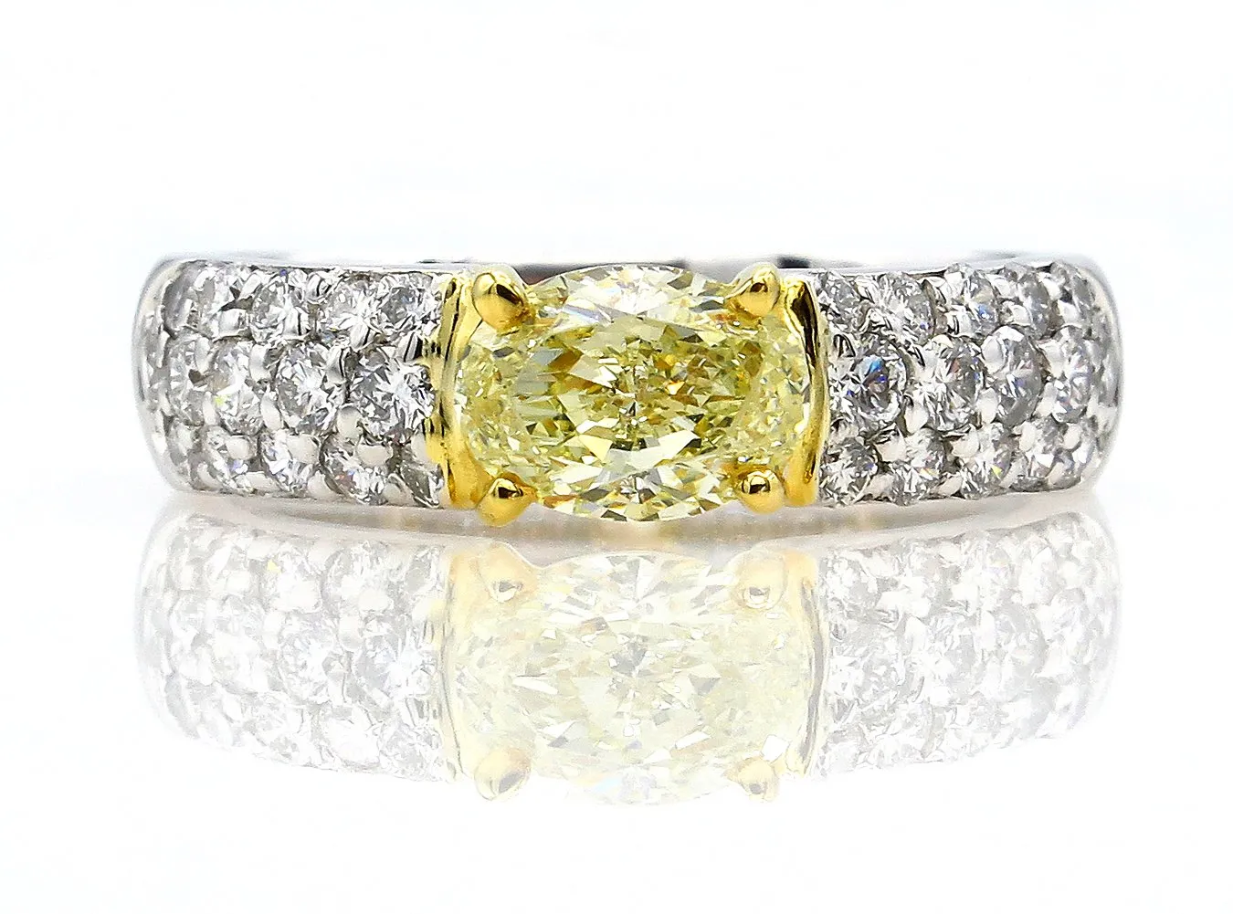 GIA Canary 1.62ct Natural Fancy Yellow OVAL Diamond Ring