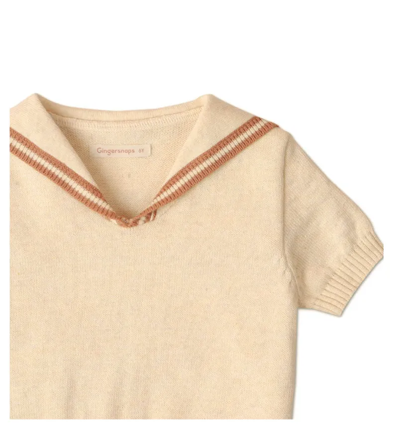 GINGERSNAPS SS24 Girls Sailor Collar Knit Top Blouse