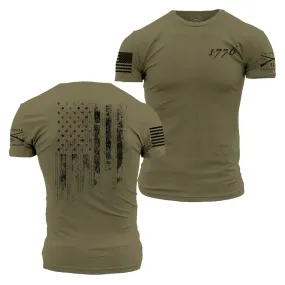 Grunt Style 1776 Flag T-Shirt - Military Green