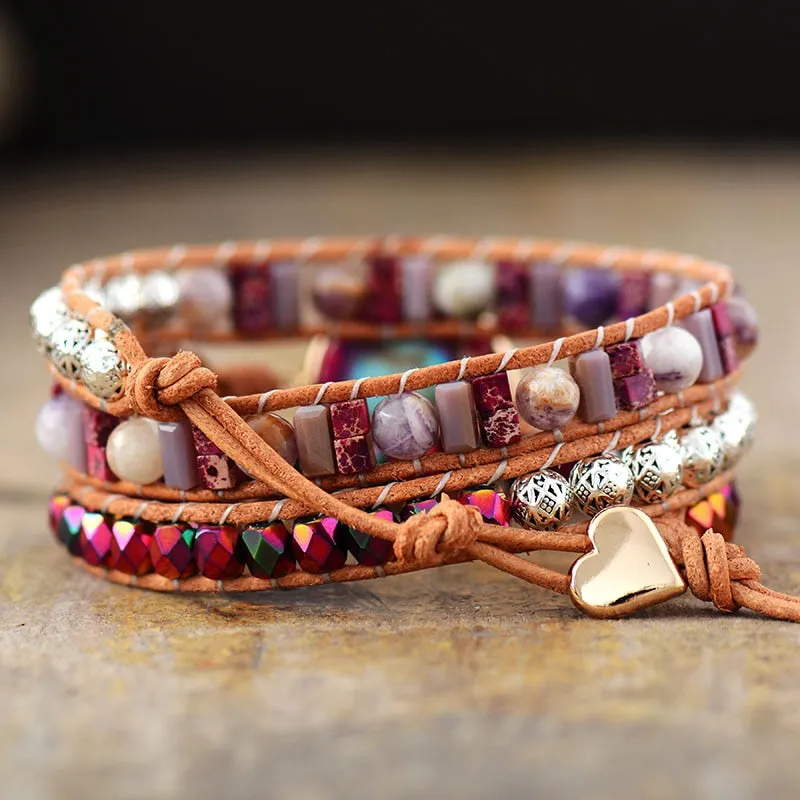 Handmade Purple Goddess Wrap Bracelet