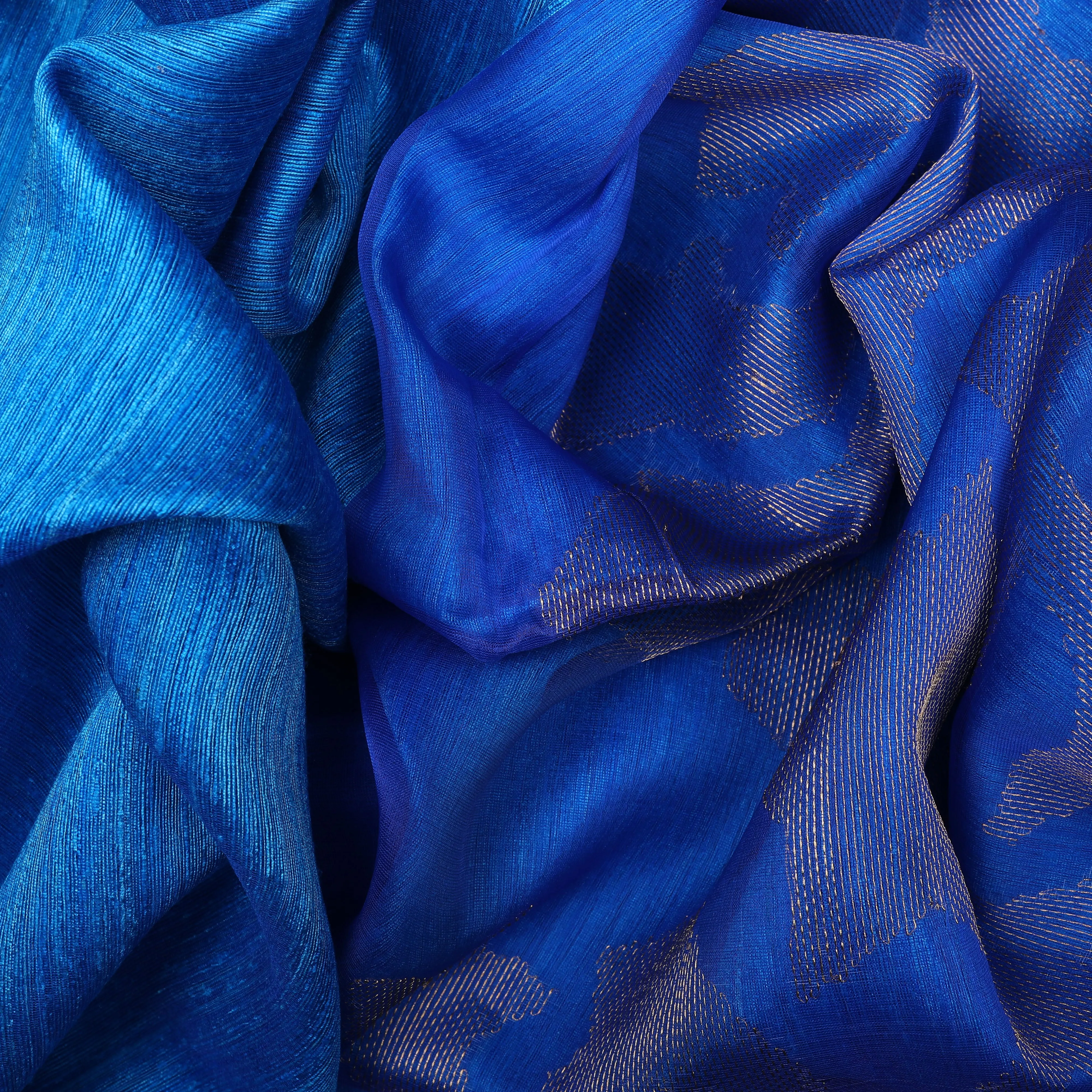 Handwoven Blue Matka Silk Saree - 1229T003872DSC