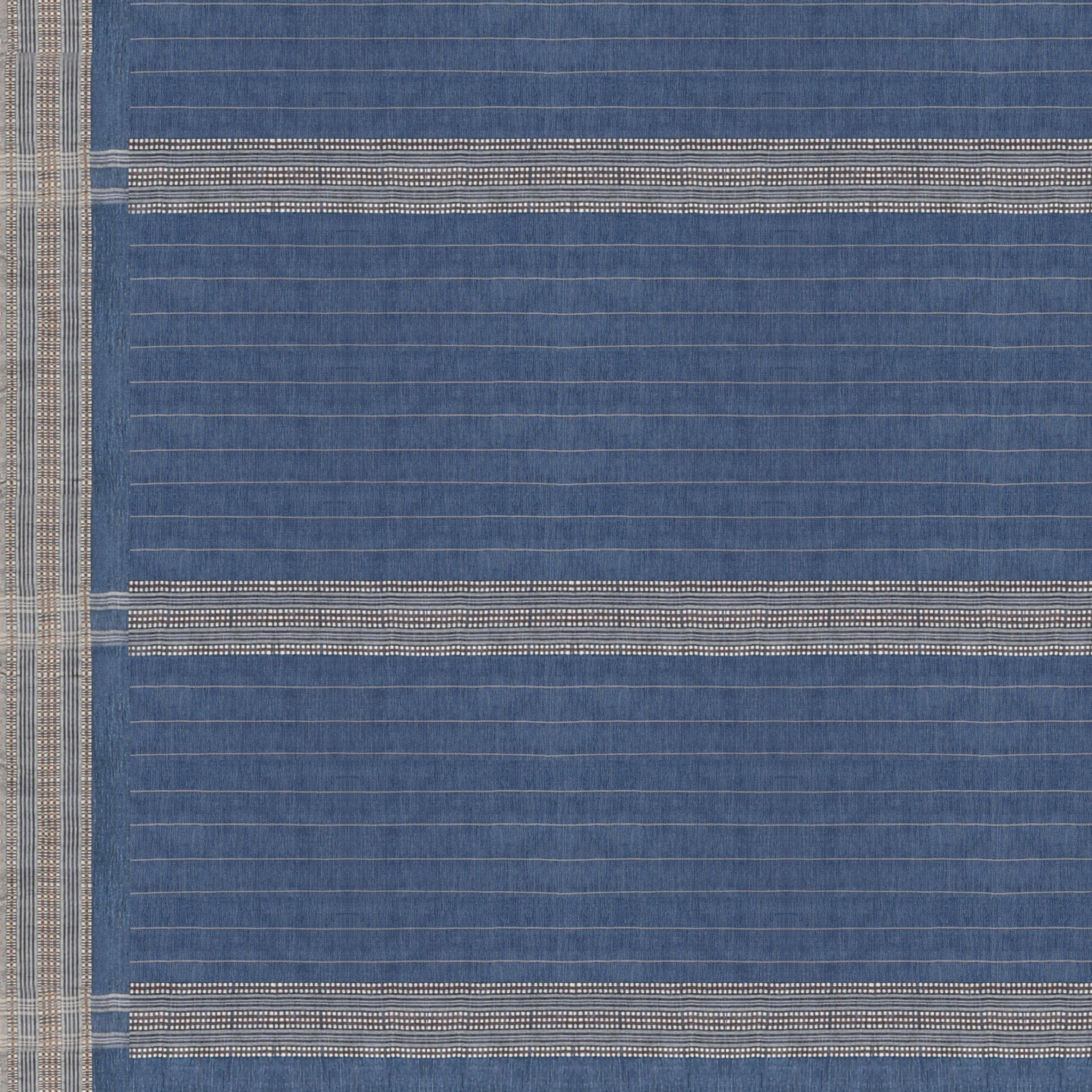 Handwoven Bluish Grey Tussar Silk Saree - 752T009679DSC