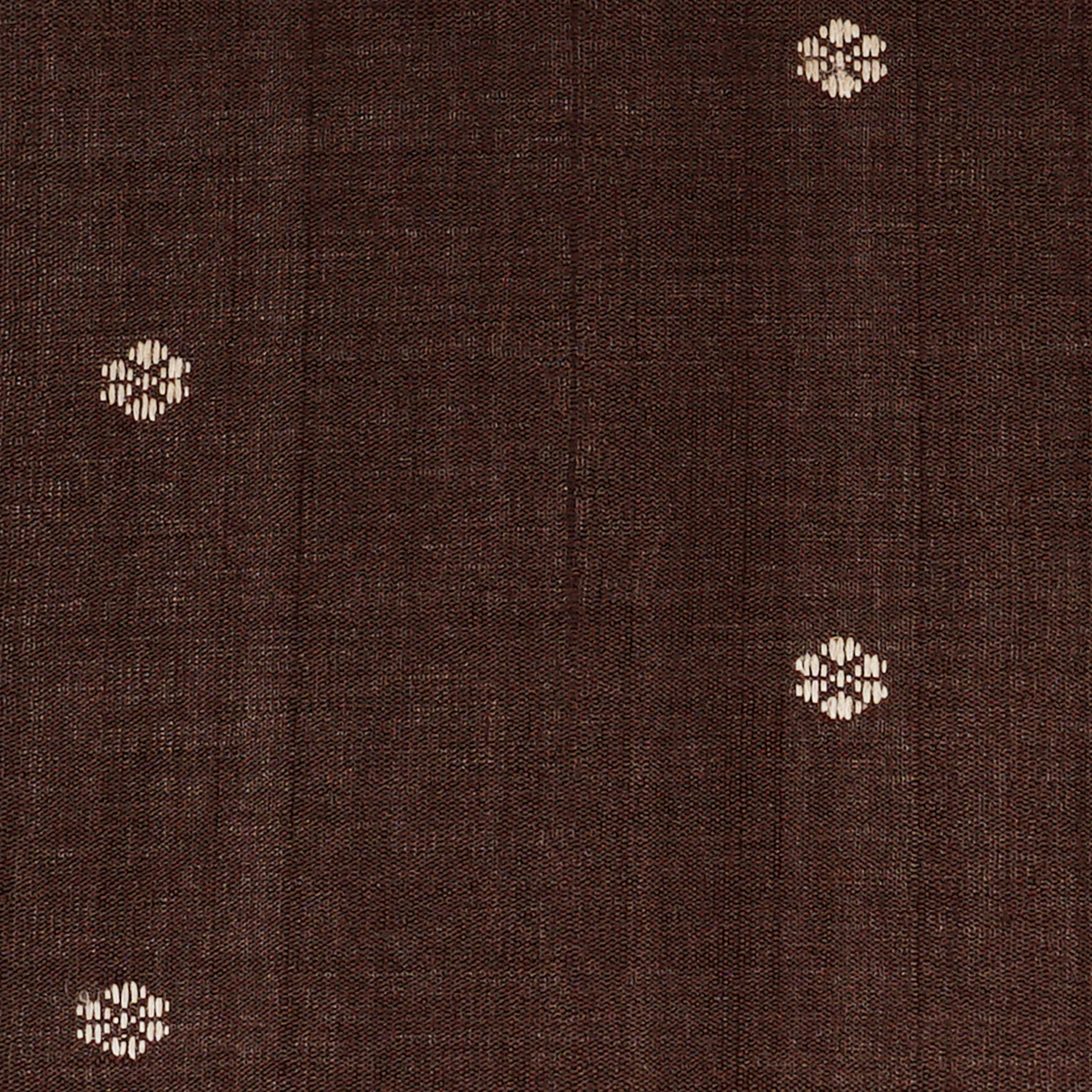 Handwoven Brown with Beige Tussar Silk Saree - 1953T005817DSC