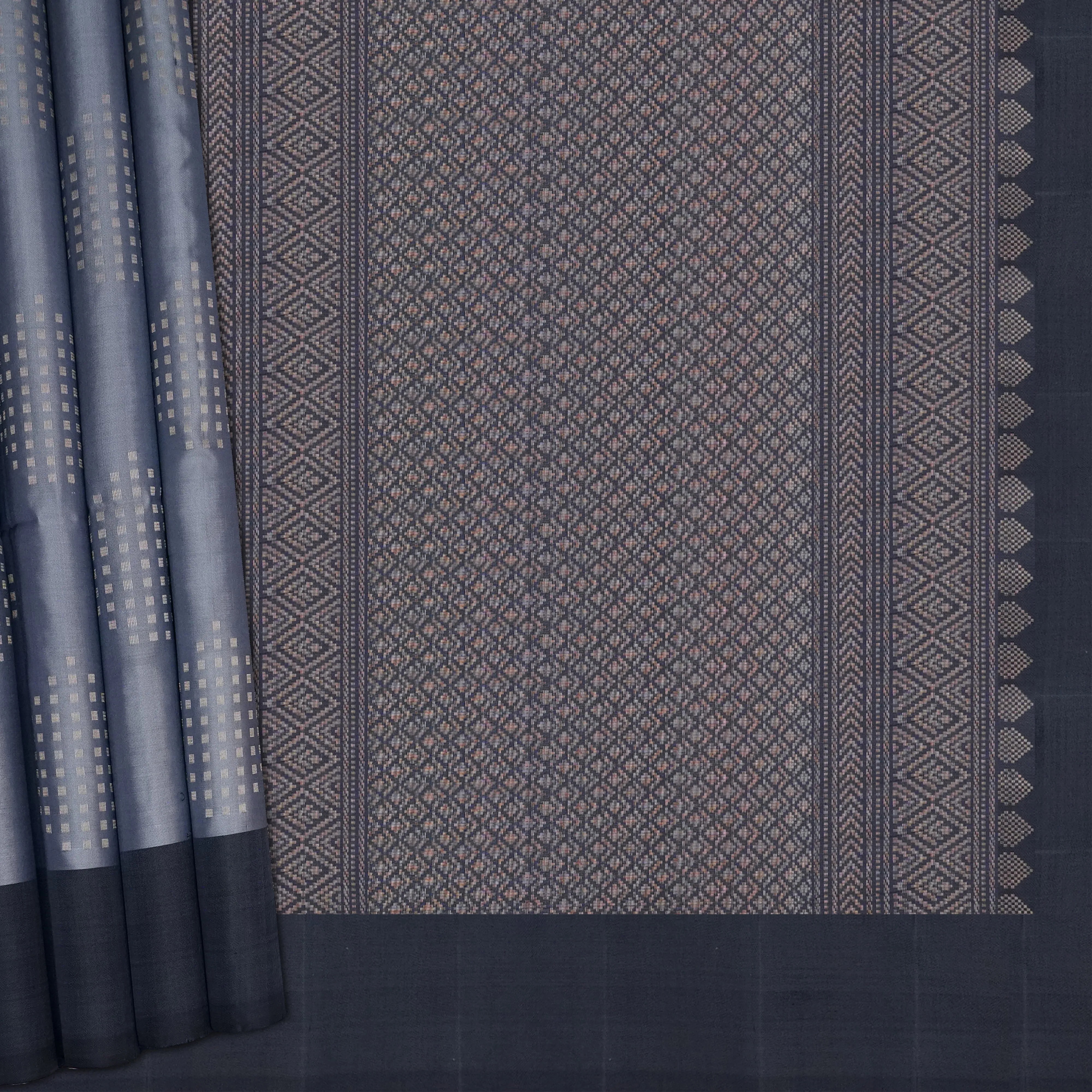 Handwoven Grey with Slate Grey Soft Silk Saree - 1889T009294DSC