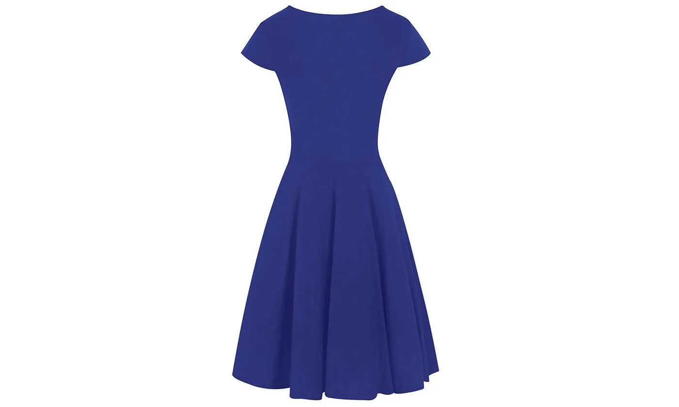 Haute Edition Women's Solid V-Neck Skater Dress