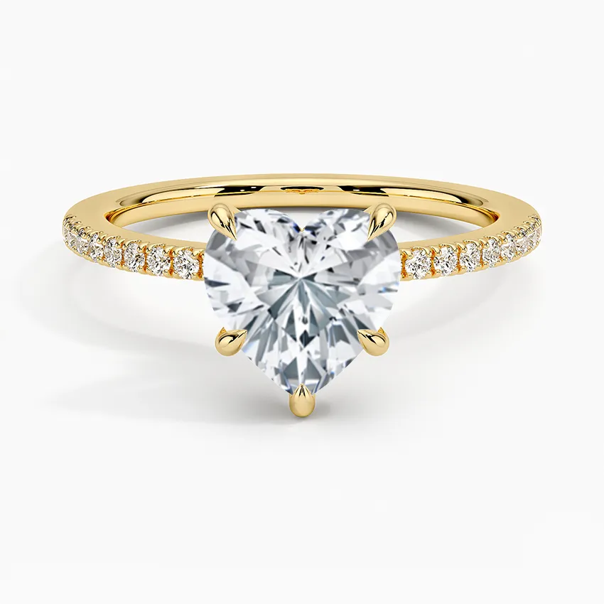 Heart Petite Demi Diamond Engagement Ring [Setting Only] - EC109H