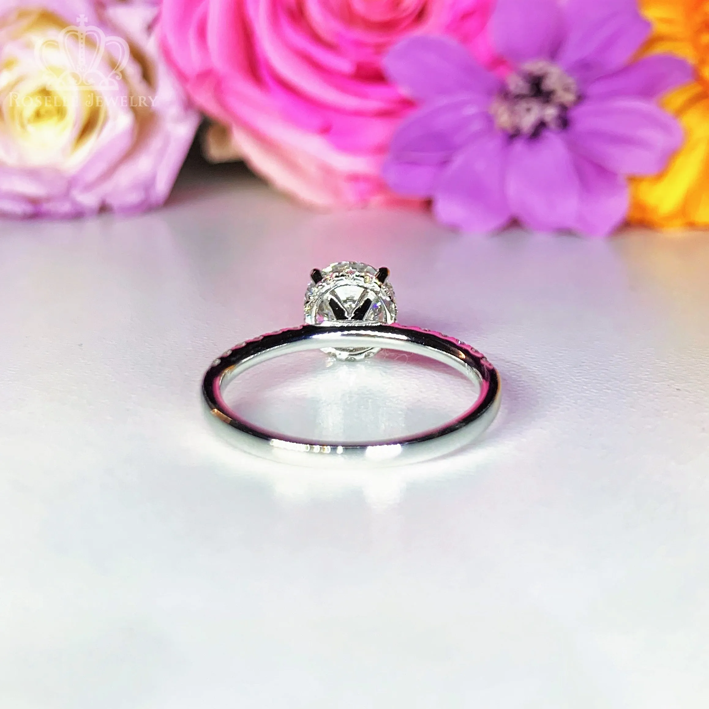 Hidden Halo Side Stone Diamond Engagement Ring - LGR010s