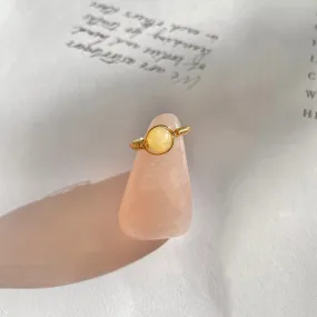 Honey Calcite 6mm Wire Wrapped Ring