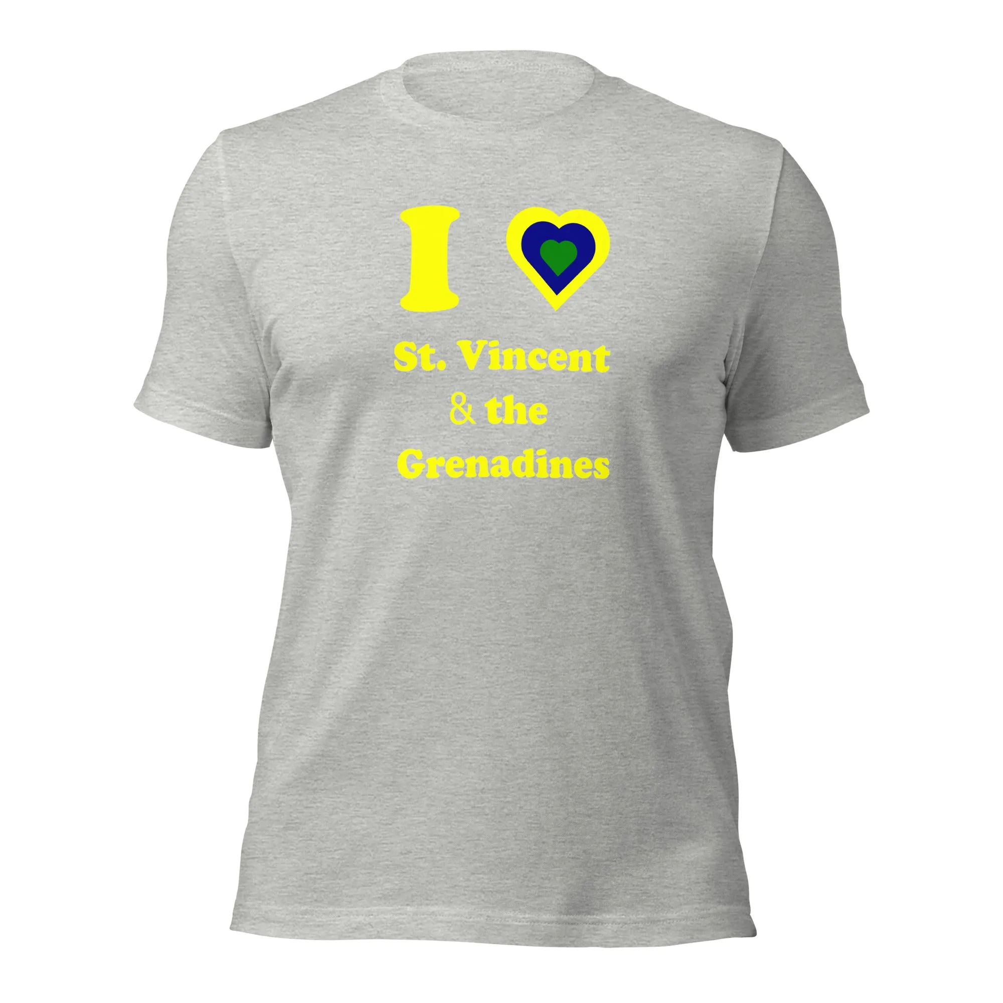 I Love St. Vincent and the Grenadines Unisex t-shirt Yellow Heart