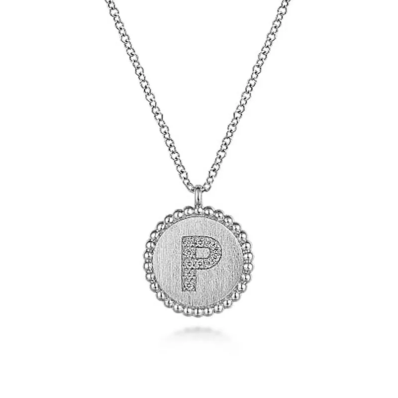 Initial P Medallion Necklace