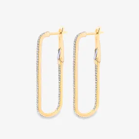 Inside Out Diamond Paperclip Link Earrings