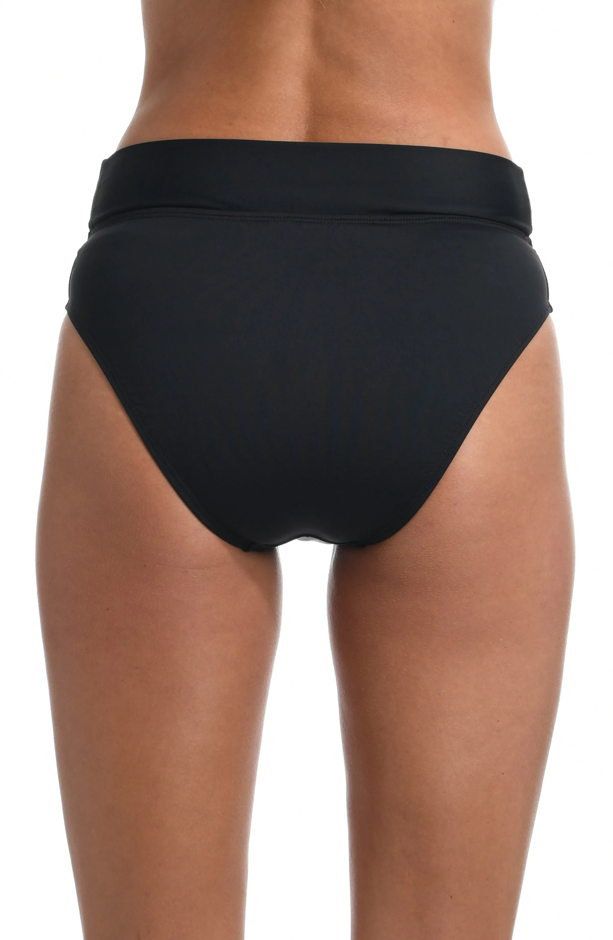 Island Goddess Crossover High Waist Bottom - Black