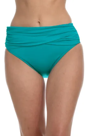 Island Goddess Mid Waist Sash Band Bottom - Turquoise - FINAL SALE