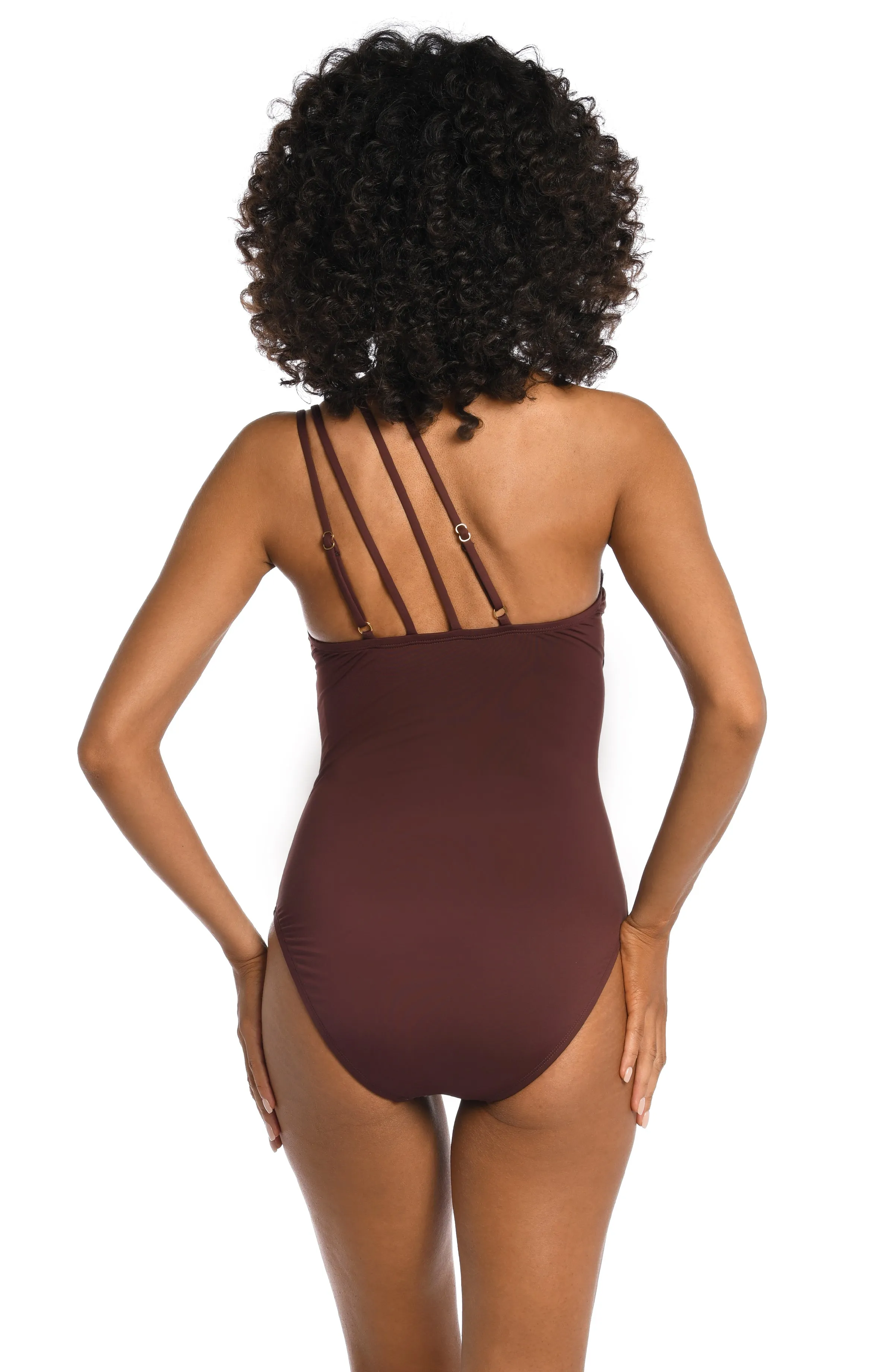 Island Goddess Strappy One Shoulder One Piece - Java