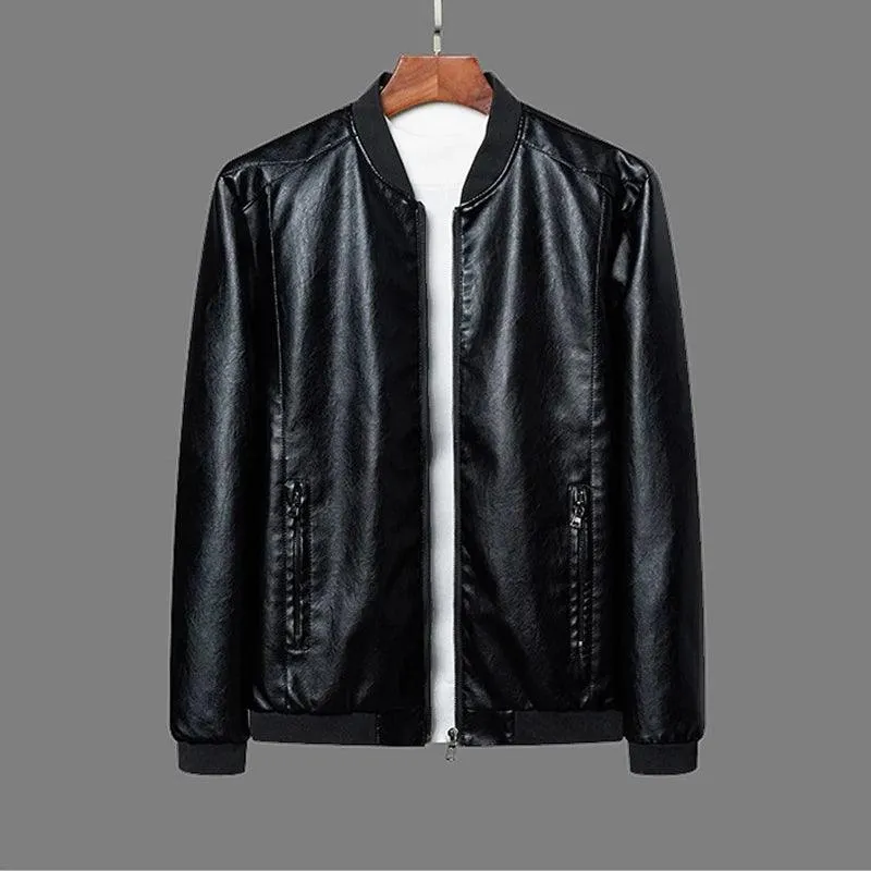 Jackets Men Brand Clothing PU Leather