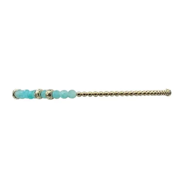 Karen Lazar  - 2mm Yellow Gold Filled Bracelet with Amazonite