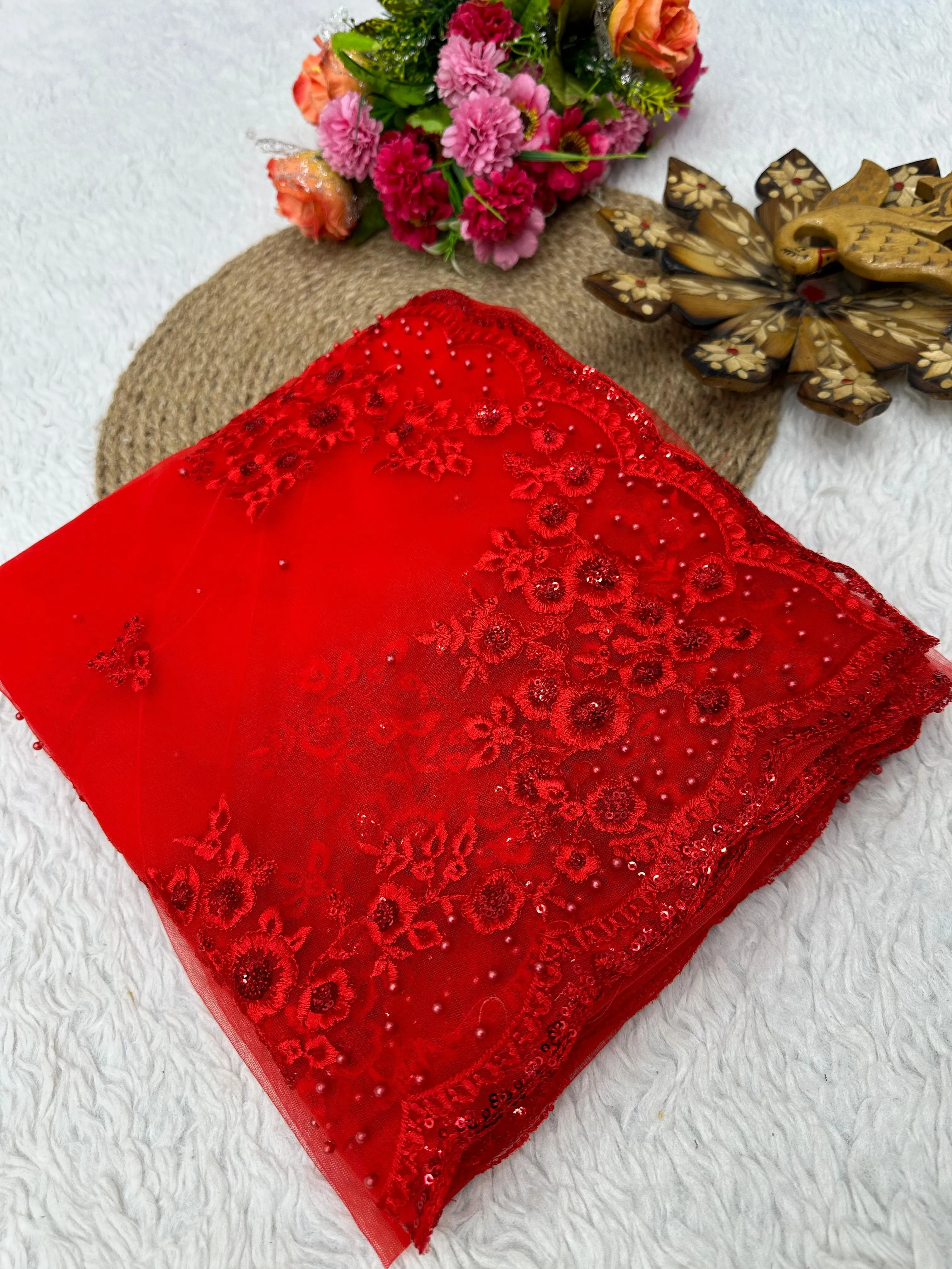 Karvachauth Special Red Color Saree for Women -967Exclusive Arrival