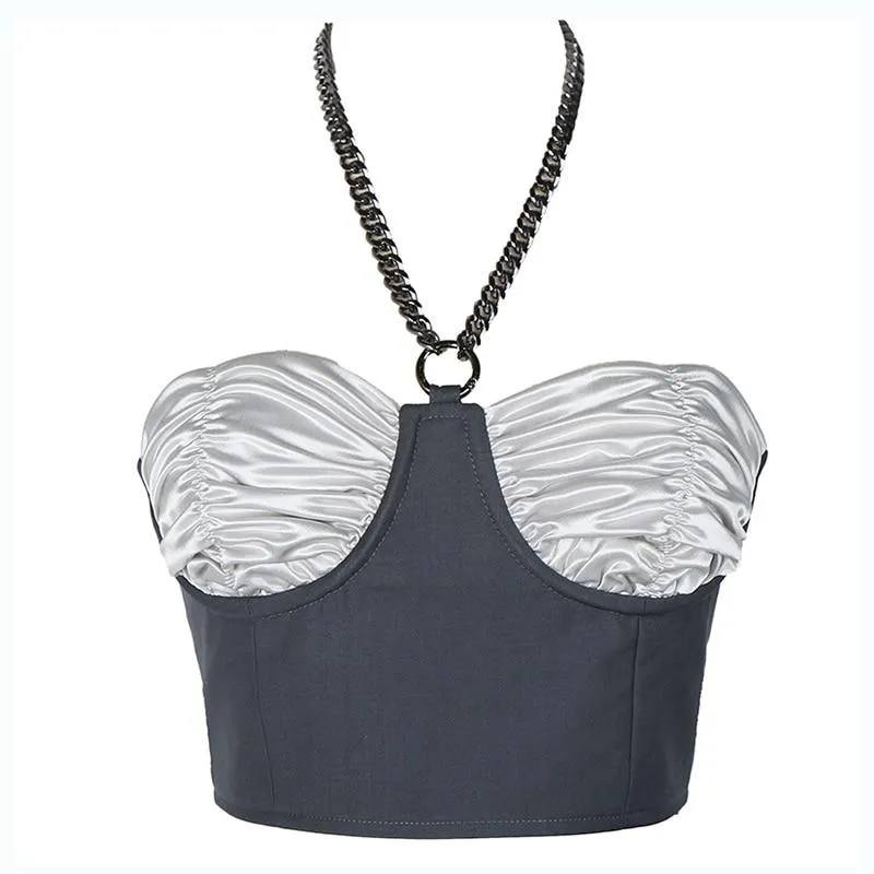 Kazashi Pleated Sleeveless Tube Top