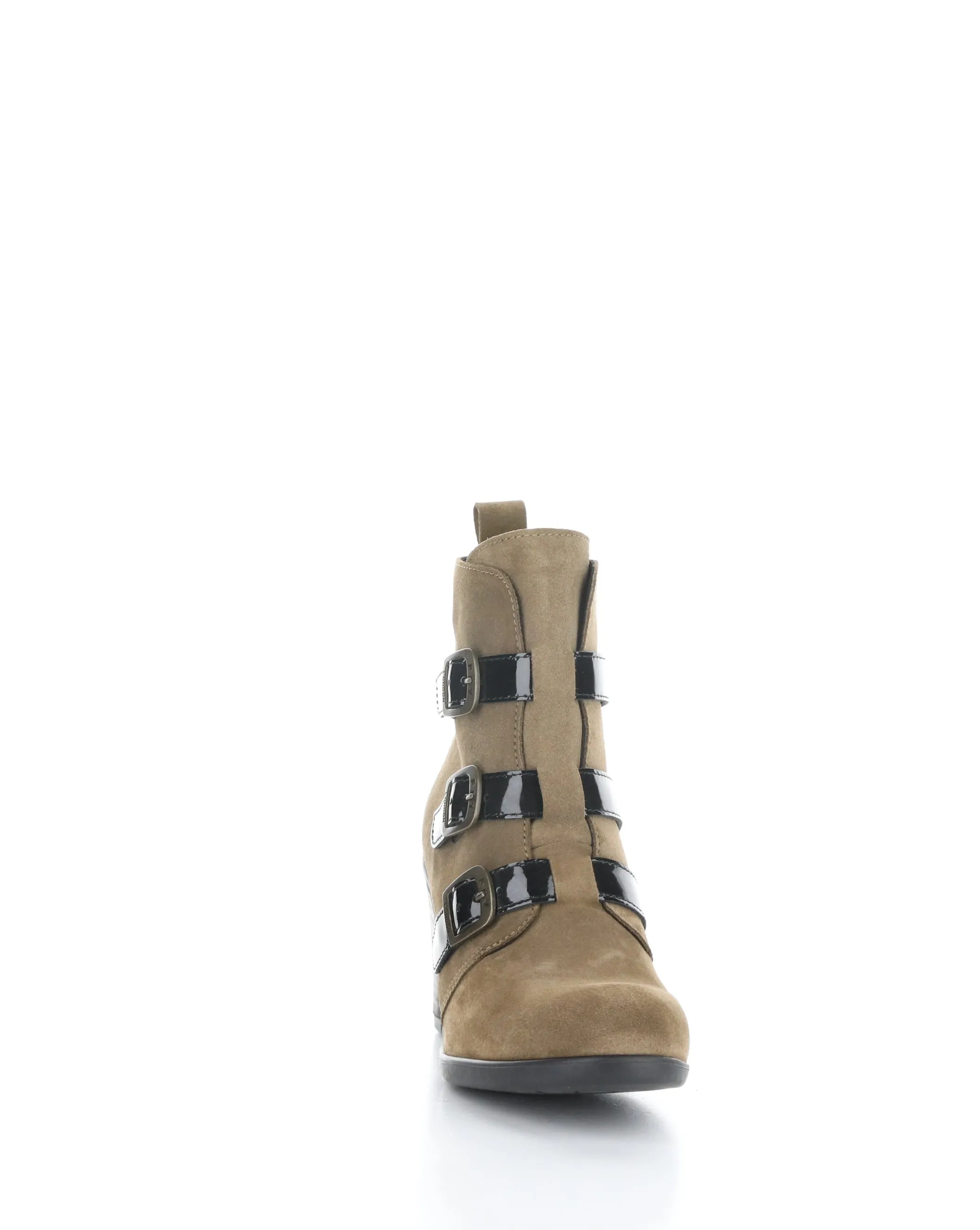 KLEA012FLY 002 TAUPE/BLACK Round Toe Boots