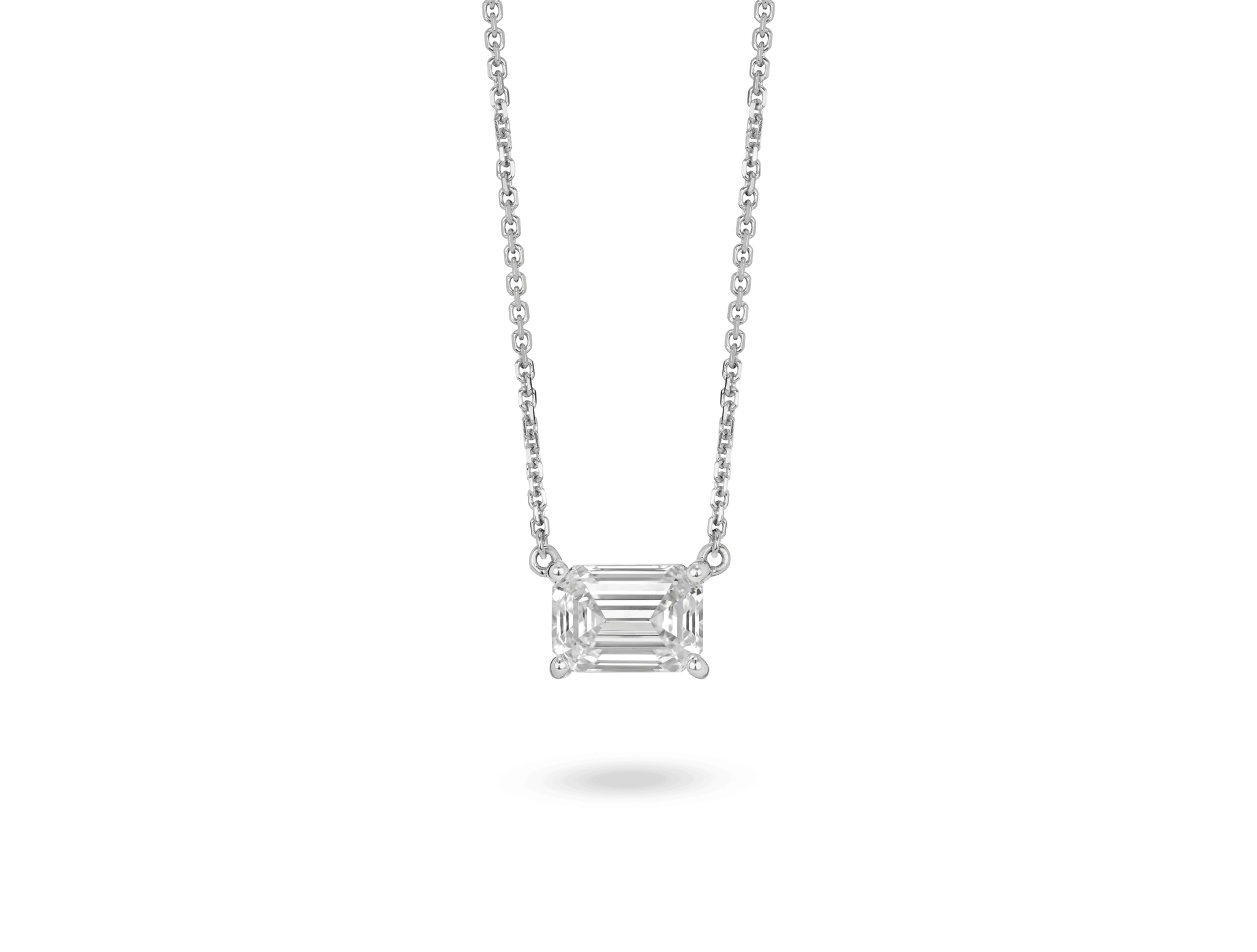 Lab-Grown Diamond 1ct. Emerald Cut Pendant | White