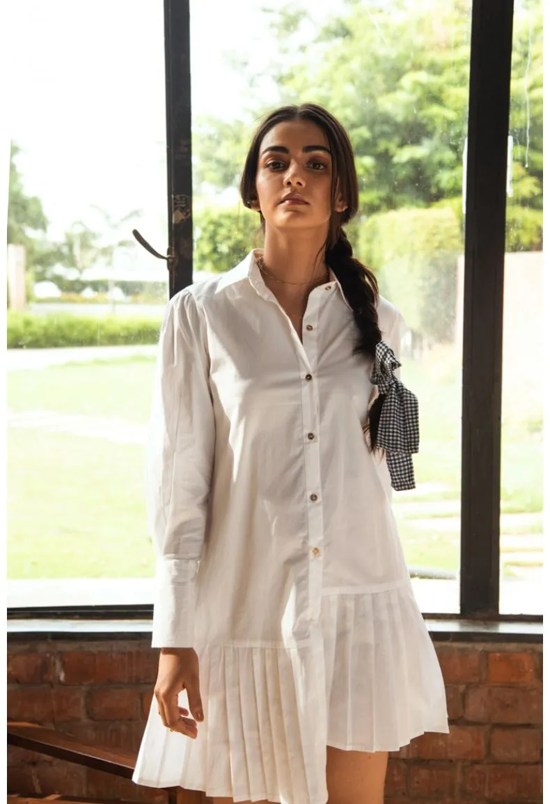 MADISON - Pleated Classic Shirt Dress