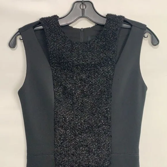 Marna RoNWT black with sparkly knit panel sheath dress