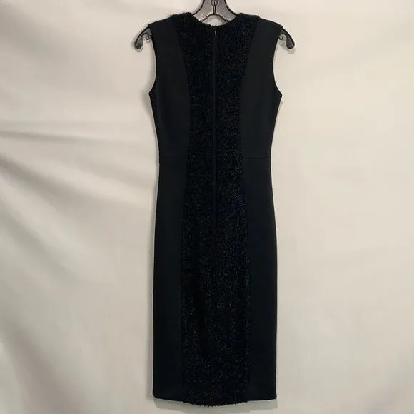 Marna RoNWT black with sparkly knit panel sheath dress