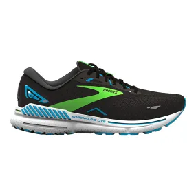 Men's Brooks Adrenaline GTS 23, Black/Hawaiian Ocean/Green, 12.5 D Medium