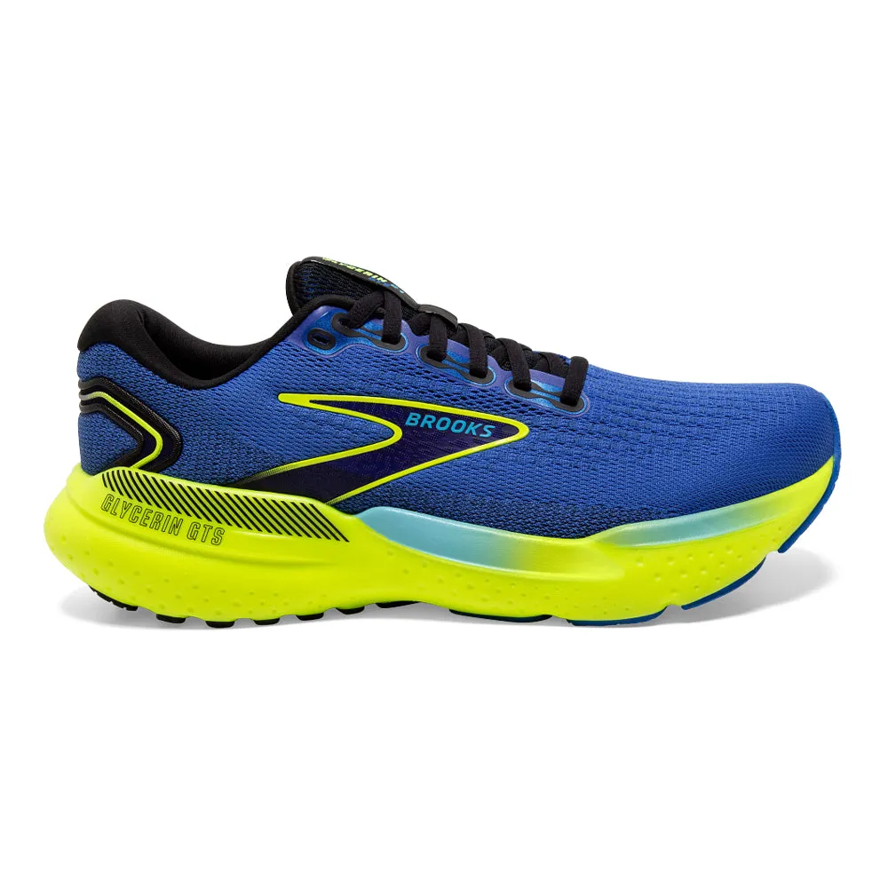 Men's Brooks Glycerin GTS 21, Blue/Nightlife/Black, 9 D Medium