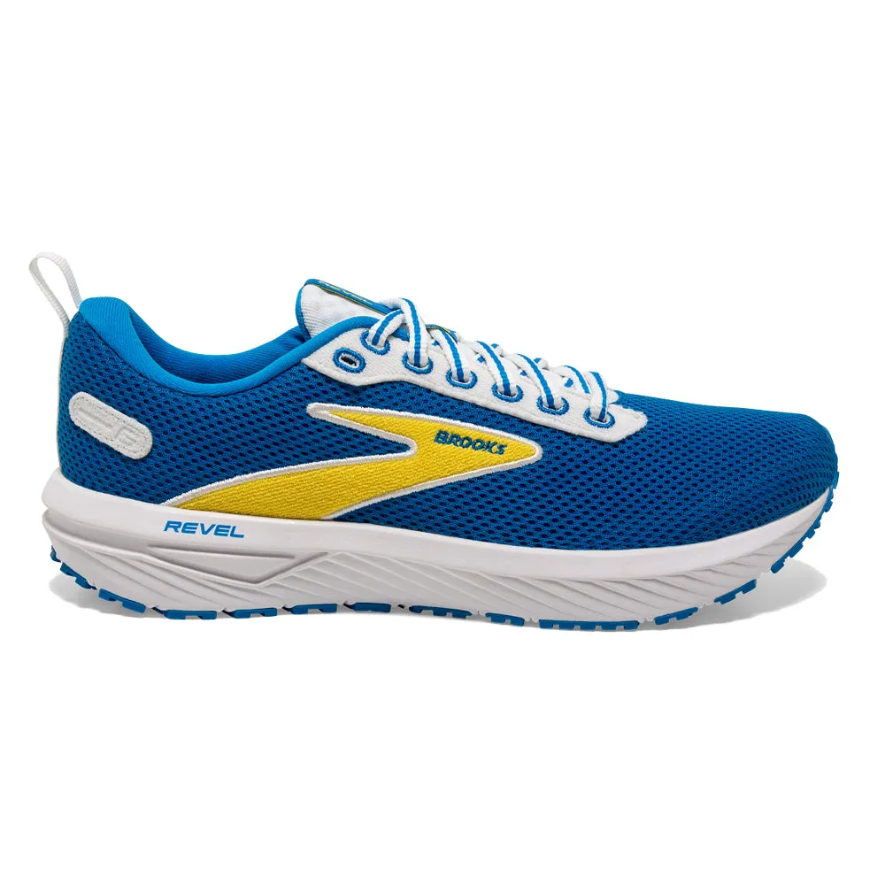 Men's Brooks Revel 6, Blue/Yellow, 10.5 D Medium