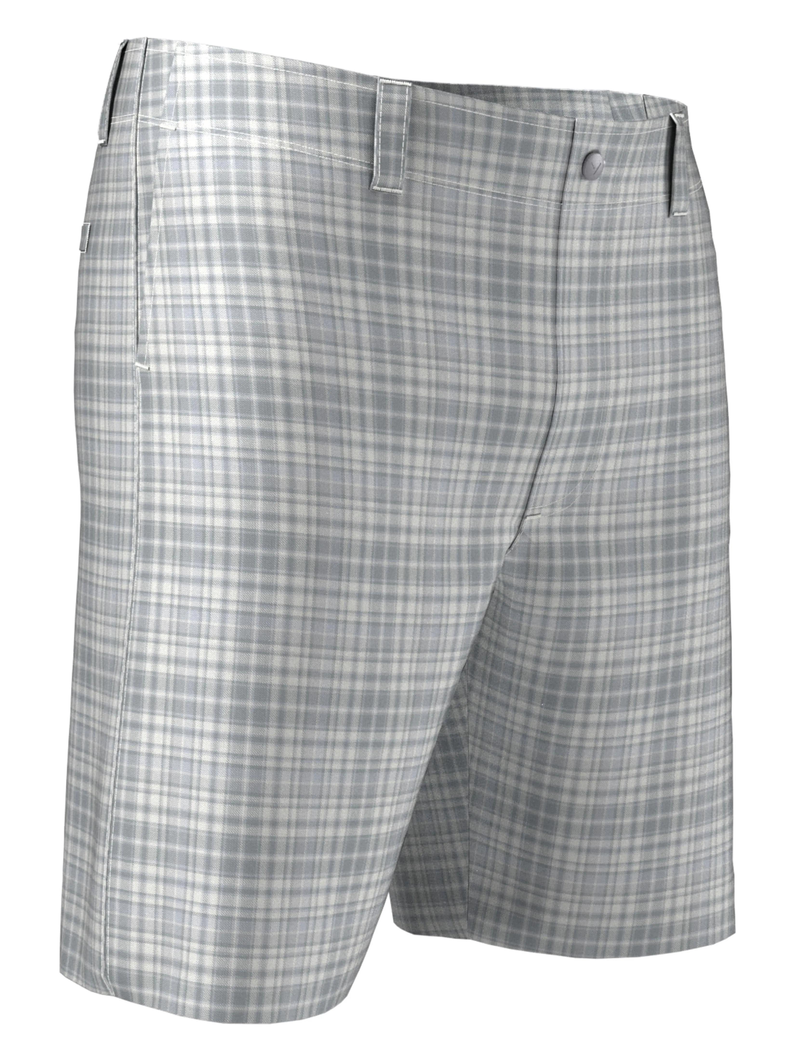 Mens Flat Front Plaid Golf Short