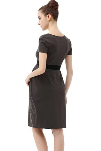 Momo Maternity Contrast Pleated Dress