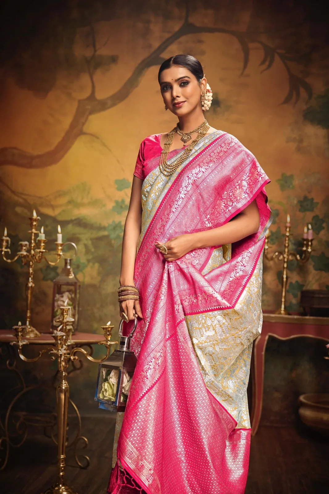 Mythili , New Banarasi Soft Silk Woven Saree for Women-SATYA001BS