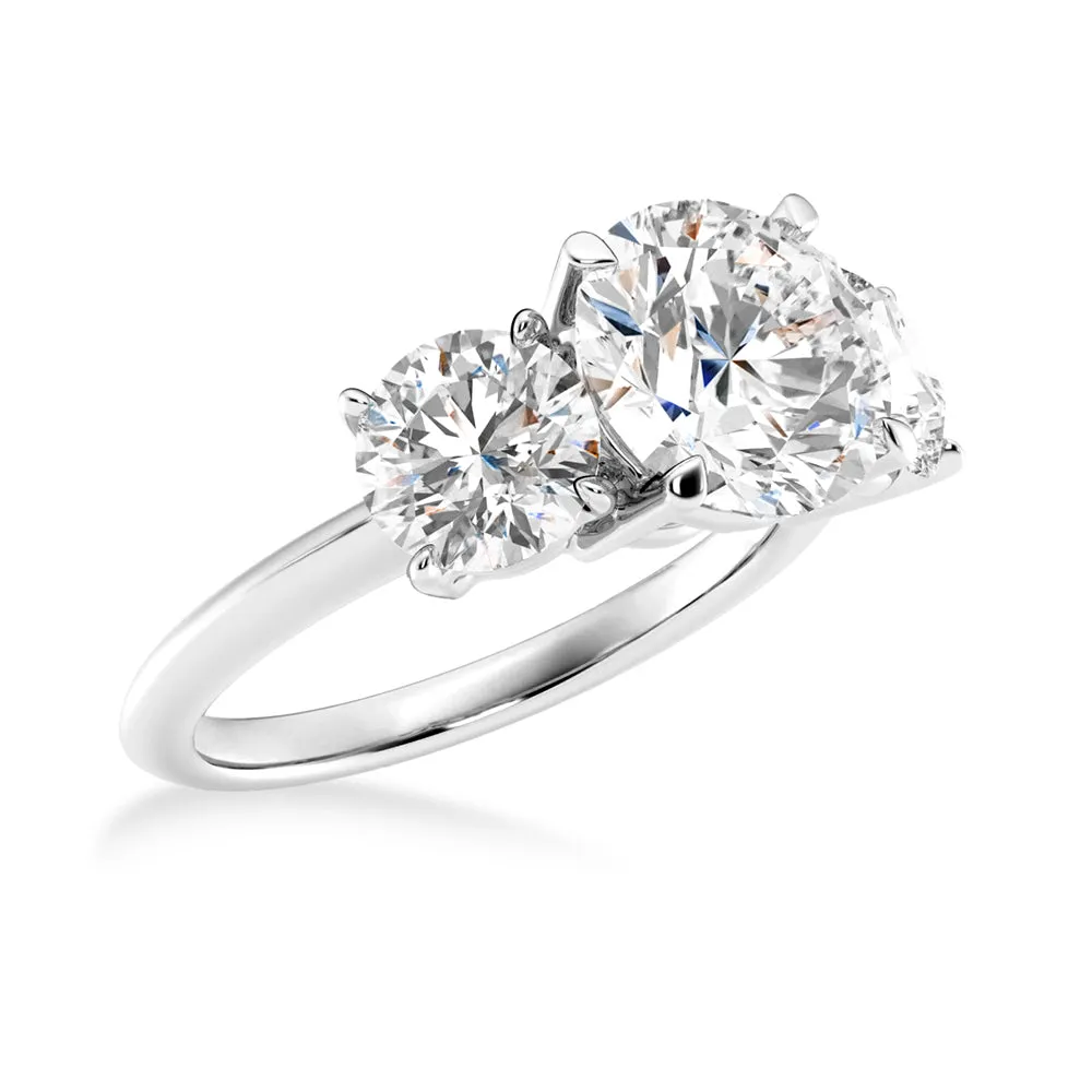 NEW Round Cut Three Stone Moissanite Engagement Ring