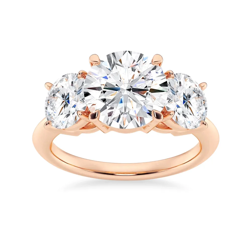 NEW Round Cut Three Stone Moissanite Engagement Ring