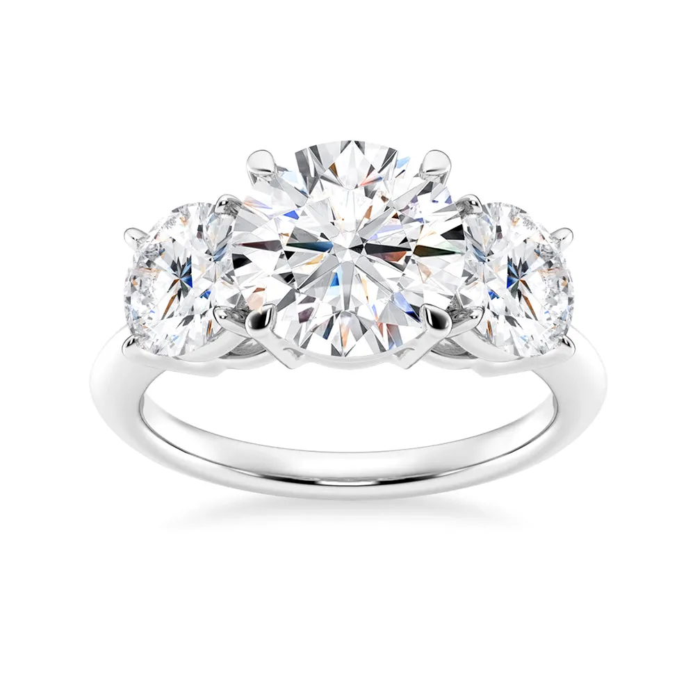 NEW Round Cut Three Stone Moissanite Engagement Ring