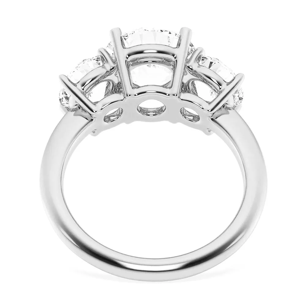 NEW Round Cut Three Stone Moissanite Engagement Ring