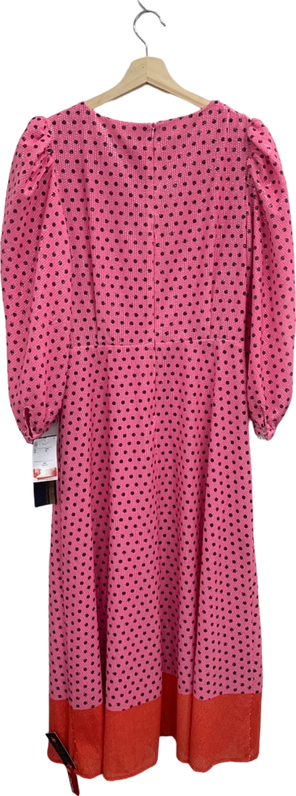 Olivia Rubin Pink Polka Dot Imogen Sequin Dress UK Size 10