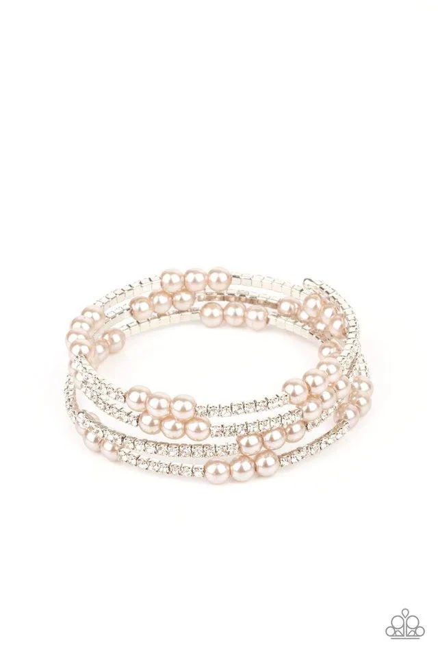 Paparazzi Hollywood Hospitality - Brown  Coiled Wire Infinity Wrap Bracelet