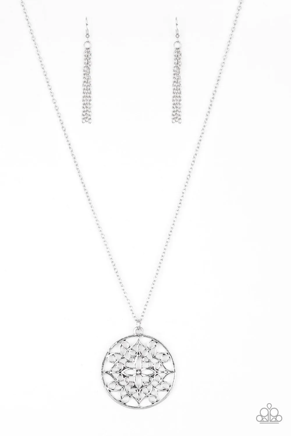 Paparazzi Mandala Melody Silver Necklace Set