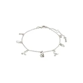 Peace Organic Silver Plated Charm Bracelet