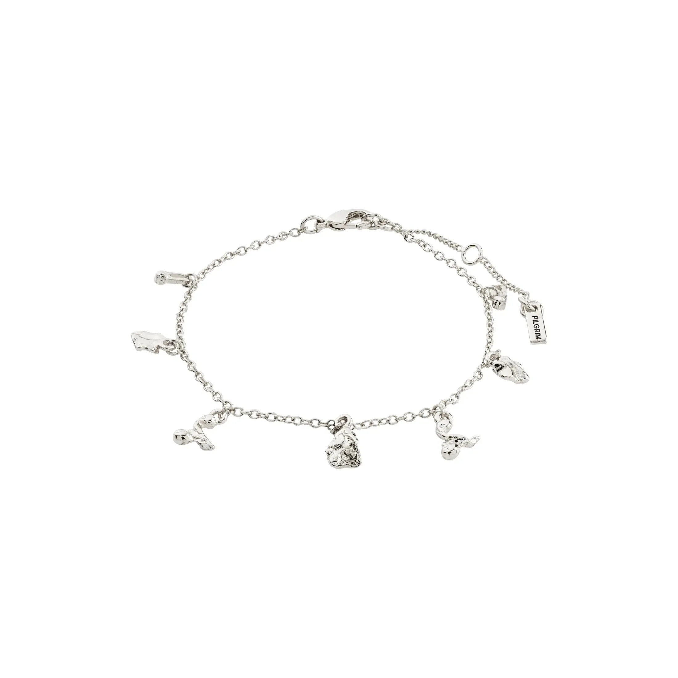 Peace Organic Silver Plated Charm Bracelet