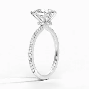 Pear Demi Diamond Engagement Ring [Setting Only] - EC110P