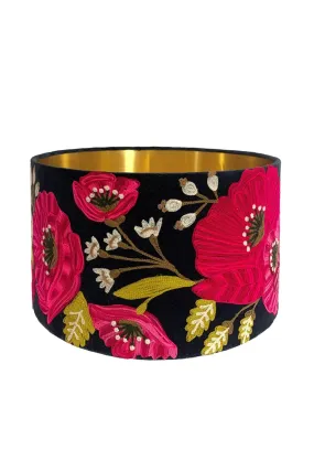 PEONY VELVET LAMPSHADE MIDNIGHT