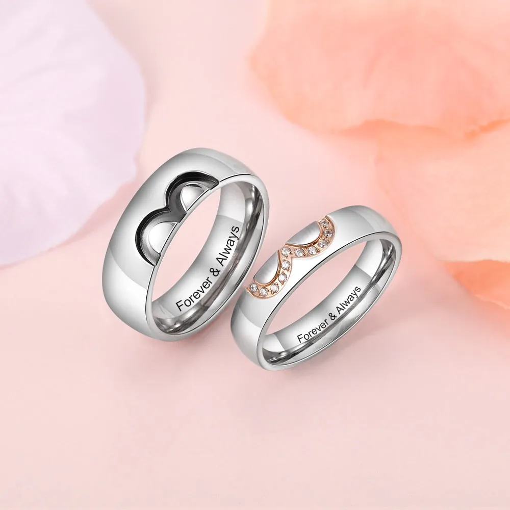 Personalized Engraving Names Infinity Couple Rings